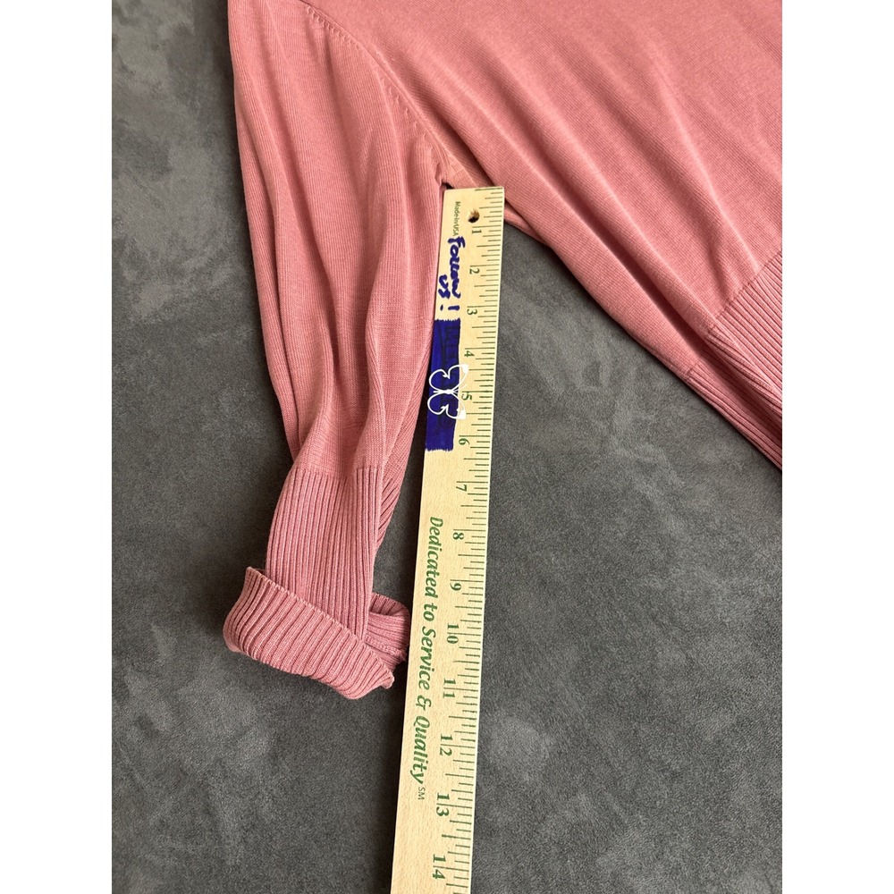 Ribbed Knit Sweater Dusty Rose Pink Small - Picture 5 of 7